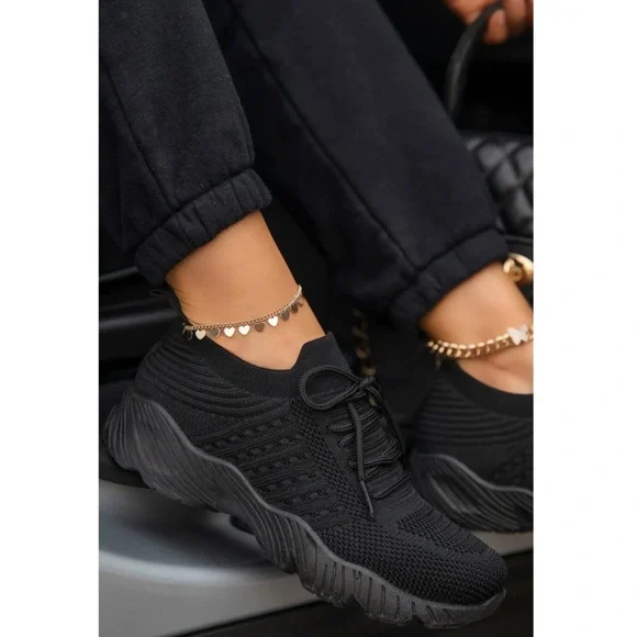 Black Slip On Comfy Athleisure Sneakers - Picture 6 of 10